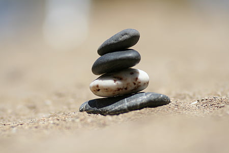 pedra, sorra, platja, natura, Costa, pedres, equilibri