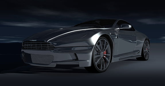 Aston, Martin, samochód sportowy, Automatycznie, samochodowe, metaliczne, odbicia słońca