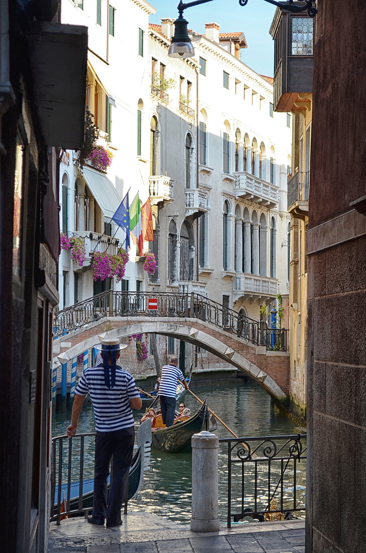 Венеция, гондоли, Италия, празник, легла, gondolier, романтика
