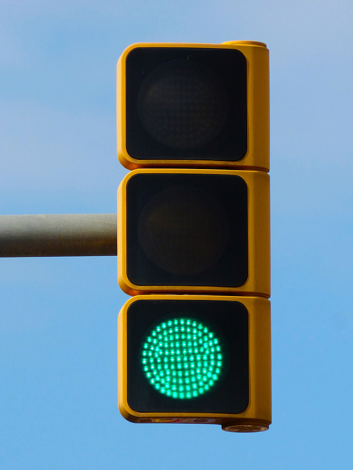 grønt trafiklys, pass, symbol, metafor