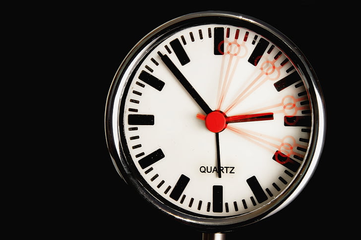 quarts, analog, watch, displaying, Clock, Time, Time, Pointer