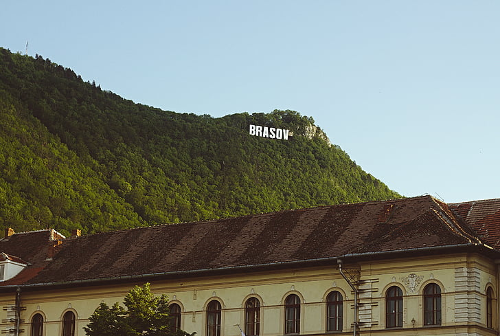 paisagem, fotografia, Brasov, em pé, letras, Início, verde