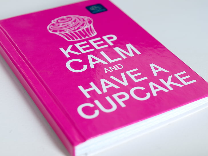office, notes, cupcake