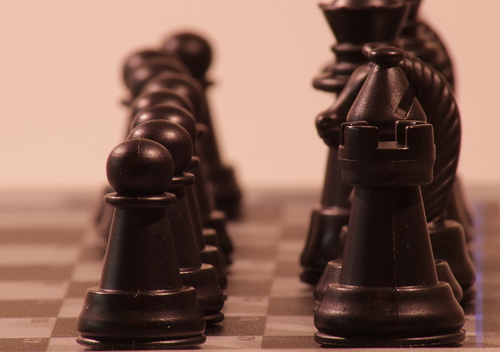 play, chess, figures, black, tower, chess game, figure