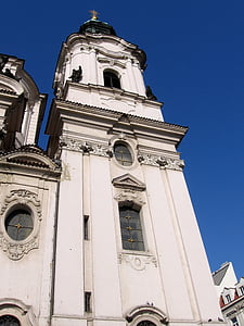 Kościół, Praga, St, Nicolai, Wieża, Czechy, Stare Miasto