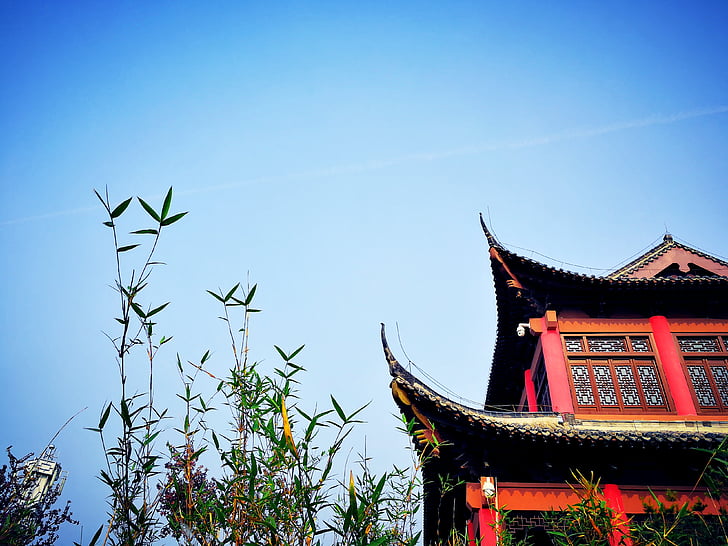 building, chinese style, park