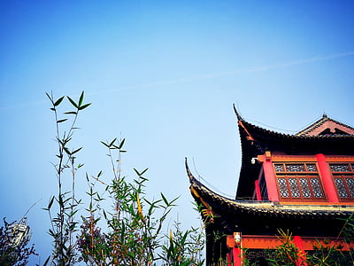 byggnad, kinesisk stil, Park