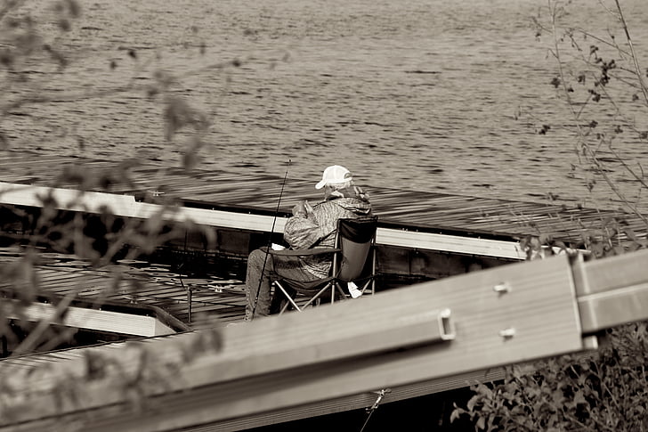 fishing, lake, man, fisherman, angler