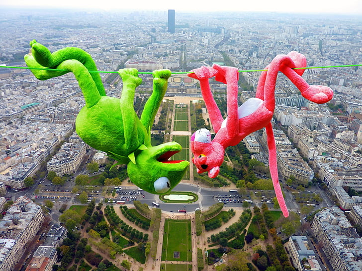 Kermit, cabluri de ridicat, înălţimea, depinde de, vopsitor roz, animale împăiate, City
