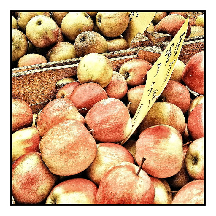 Apple, buah, pasar, Makanan, buah-buahan, pasar petani lokal, kesegaran
