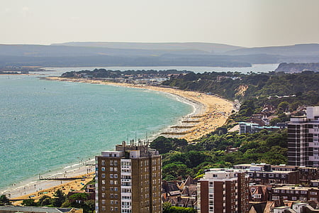bournemouth, reptile, sea, beach, coastline, cityscape, aerial View