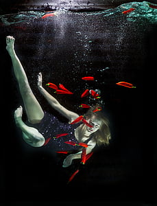 подводни, модел, изящни изкуства, Dom, задушаване, експозиция, човешки