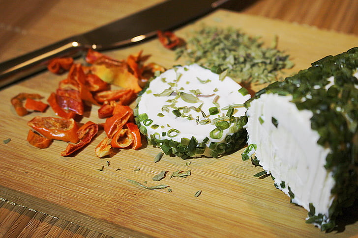 Herbs, Goat Cheese, Cream Cheese, Preparation, indoors, no people, close-up