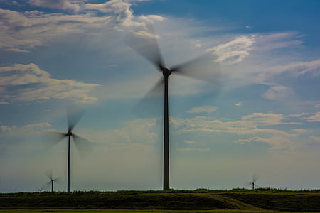 větrný mlýn, obloha, zelené energie, vítr, energii, modrá, Ekologie