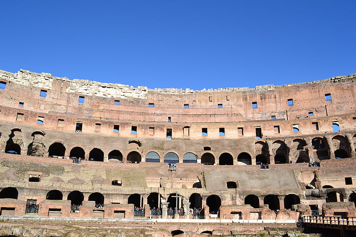 Coliseo, Roma, arcadas, antiguo, Italia