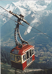 cable car, gondola, mountains, alpine, landscape, nature, france