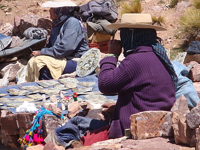 kvinner, selger, Argentina, purmamarca, Jujuy, markedet, rettferdig