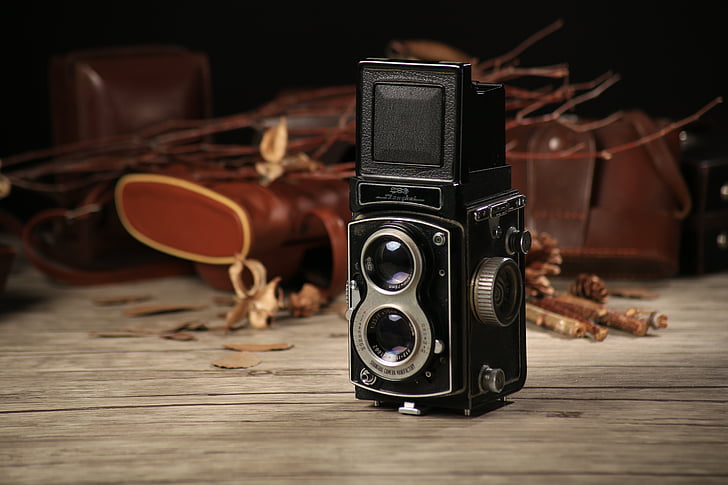 Doppel-Objektiv Reflexkamera, uns Abteilung der Bildgebung, alte Kamera, Rolleiflex, Old-fashioned, Kamera - Fotoausrüstung, Retro-Stil