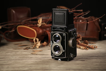 Twin-рефлексен фотоапарат, нас отдел на изображения, стар фотоапарат, Rolleiflex, старомодно, камера - фотографско оборудване, ретро стил