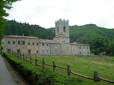 Abadia, natureza, Mosteiro, Toscana, arquitetura
