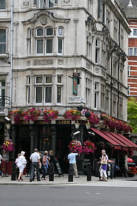 bar, Inglaterra, Londres, cores, loja, pessoas, rua