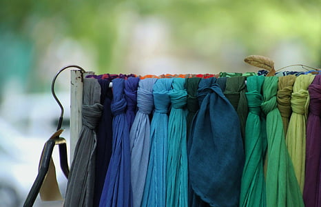 mocador, tancar, mercat, colors, color, substàncies, teixit