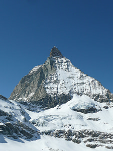 Matterhorn, Hora, Švýcarsko, Zermatt, Valais, série 4000, alpské