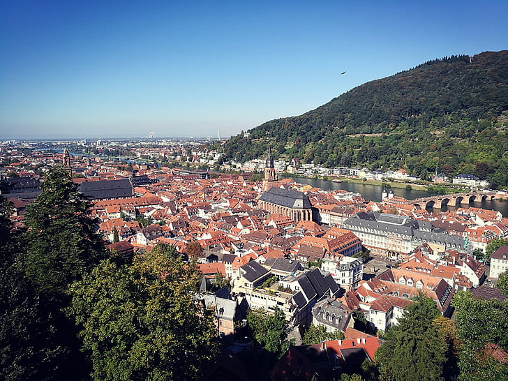 Heidelberg, Neckar, ciudad, Alemania, antiguo, cultura, sol