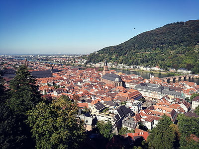 Heidelberg, Neckar, Miasto, Niemcy, stary, kultury, Słońce