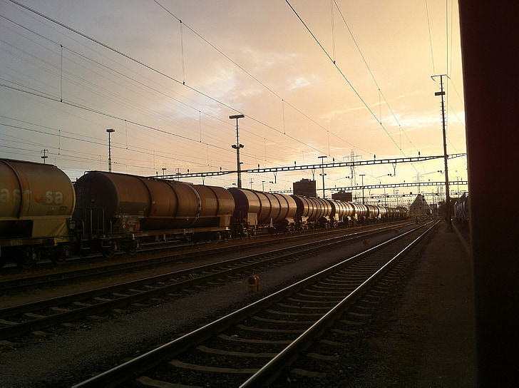 รถไฟ, กล้า, marshalling หลา, สถานีรถไฟ, muttenz, สวิตเซอร์แลนด์, รถบรรทุกถัง