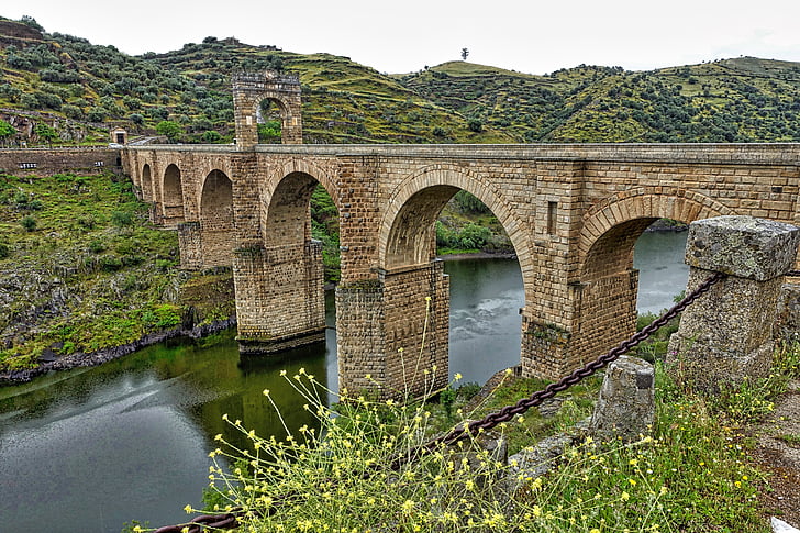 Bridge, Alcantara, romerska, historiska, landmärke, Heritage, arkitektur