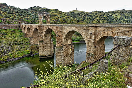 bridge, alcantara, roman, historic, landmark, heritage, architecture