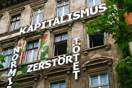 hus, Berlin, frånskild, protest, grupp, HBT, ockuperade