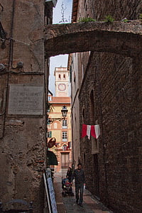 ruelle, vieux, eng, Italie, Ligurie, médiévale, Moyen-Age