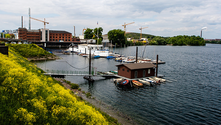 Mannheim, Oude Rijn, boot huis