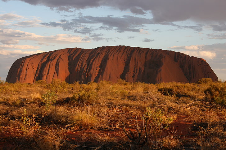 Uluru, Ayers, Rock, Australie, rouge, désert, Outback
