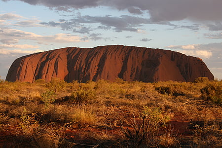Uluru, Ayers, rocha, Austrália, vermelho, deserto, Outback