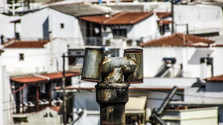 flue, rusty, old, town, greece