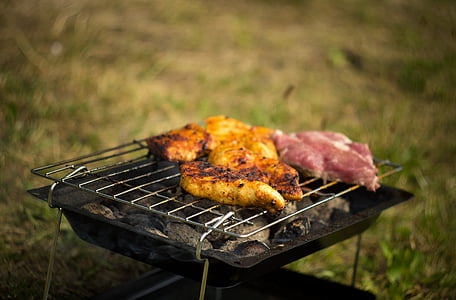 barbecue, grill, meat, bbq, grilled, food, barbeque