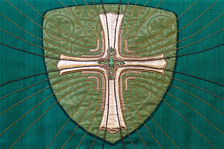 vert, art, chrétienne, christianisme, Église, tissu, Craft