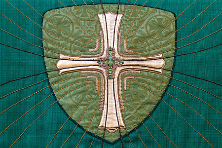 green, art, christian, christianity, church, cloth, craft