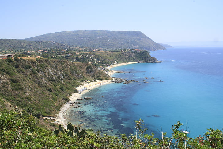 laut, Calabria, Italia, air, pemandangan, cakrawala, biru