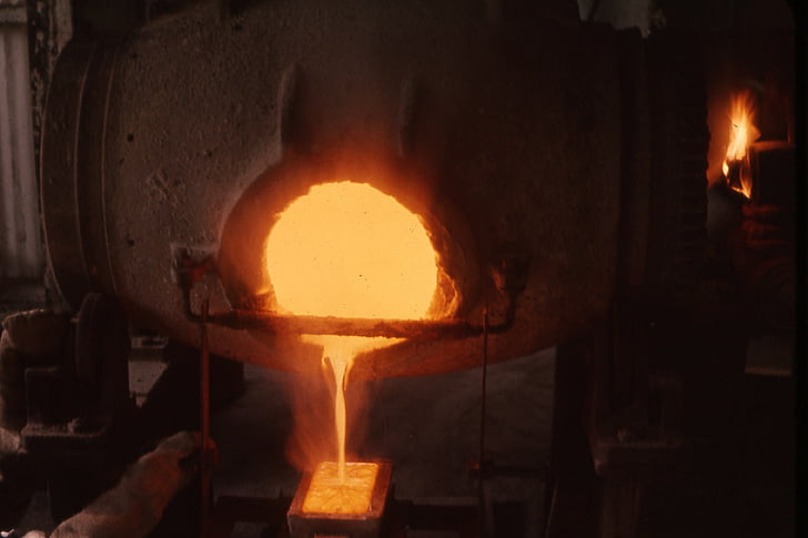 gold, molten, liquid, metal, hot, industrial, casting