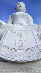 Buddyzm, Budda, posąg, religia, Azja Południowo Wschodnia, biały pomnik, Turystyka
