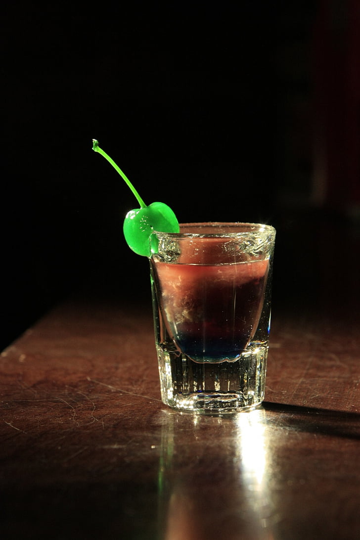 green, cherry, shot, drink, bar, decoration, alcoholic