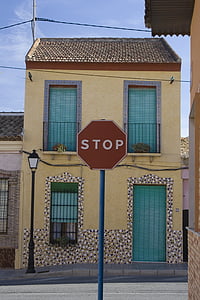 stop, house, village, residential, home