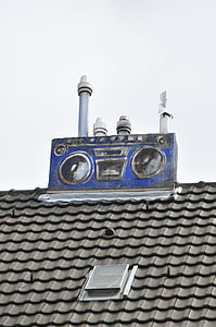 Уличное искусство, граффити, Крыша дома, Дюссельдорф, Искусство