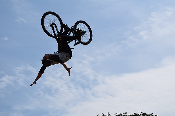 vélo, Stunt, Air, Astuce, danger, vélo, style