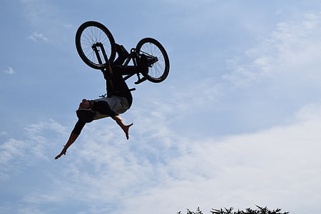 vélo, Stunt, Air, Astuce, danger, vélo, style