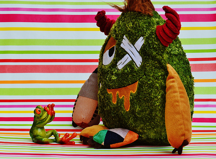 monster, frog, fear, funny, plush, toys, figure